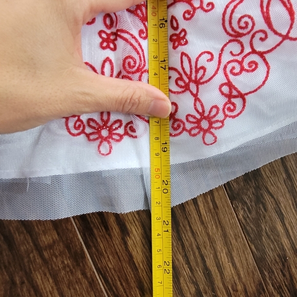 Jona Michelle Toddler Girl Special Occasion Dress Embroidery Red Wine White Sz 2 - Picture 11 of 13